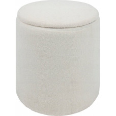 Atmosphera Okrągła pufa biała KAYDI boucle, Ø 35 cm