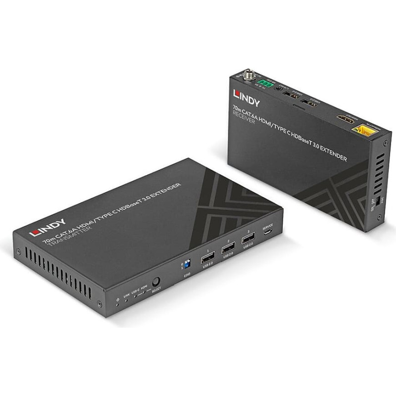 Lindy KVM Lindy Cat.6-C and USB 3.0 Switch 70m