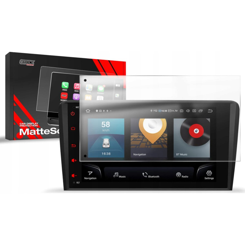Grizzglass Folia matowa GrizzGlass CarDisplay Protection do Audi RS3 8P Android Radio 2011-2012