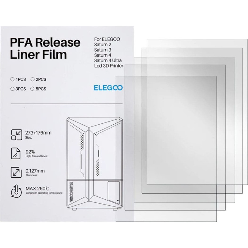 Phrozen Folia PFA do drukarek 3D Elegoo Saturn - 273x176mm - 5szt.}