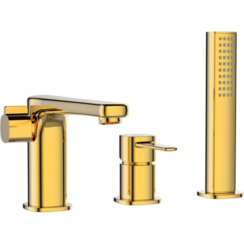 Invena bateria wannowa 3-otworowa Glamour, złoty BW-02-S09-V