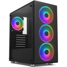 1Stcool skříň RAINBOW 4, Mid Tower, AU, USB 3.0, 4x 120mm RGB Fan, černá