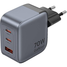 Vention Ładowarka GaN Vention USB-C+C+A 70W (Szara)