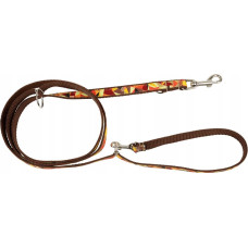 Pets Collection Smycz dla psa, wz�r jesie�, regulowana, ta�ma, 16MM/220CM br�zowa