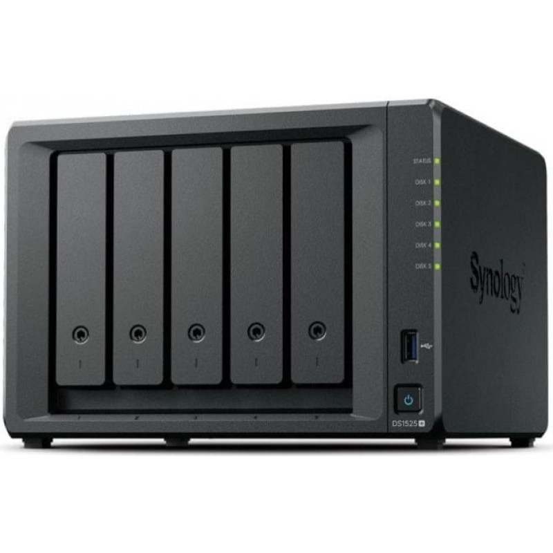 Synology Server DS1525+ V1500B 2,2Ghz 1x8GB DDR4 2x2,5GbE 3Y