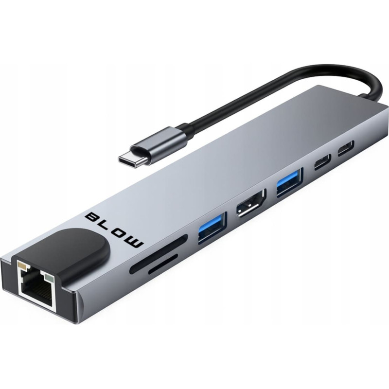 Blow 86-077# Karta sieciowa usb-c hub rj45 + hdmi 100w k-08