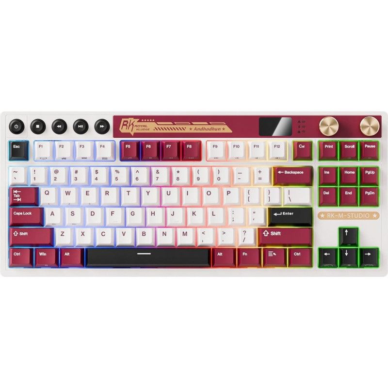 Royal Kludge RK M87 Famicom Gaming Keyboard Cream switch