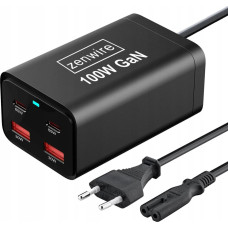 Zenwire Ładowarka Zenwire Ładowarka Sieciowa Zasilacz 100W Kostka GaN III Kabel AC 2x USB-C 65W 2x USB-A Zenwire YMS-608