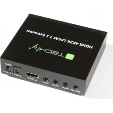 Techly HDMI 4K audio extractor SPDIF Toslink, 4x Jack 3.5mm, LPCM 5.1CH / 7.1CH