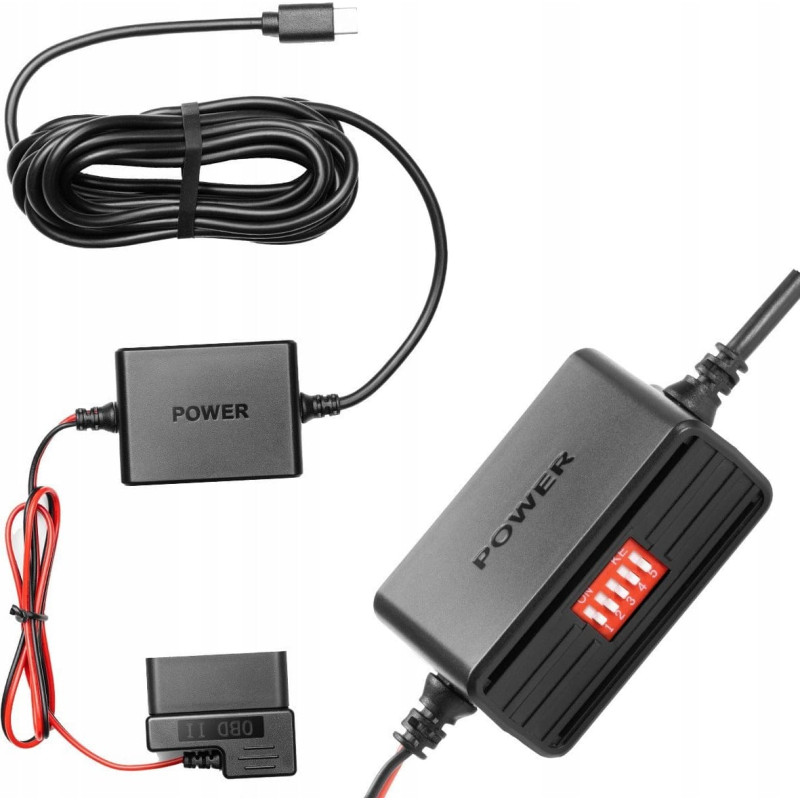 70Mai ZASILANIE TRYBU PARKINGOWEGO do portu OBD-II Hardwire Kit USB-C OBD