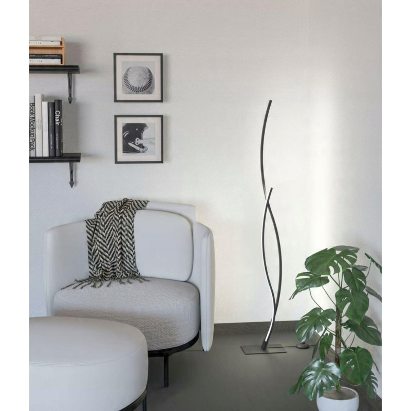 Eglo LED floor lamp EGLO GRISOLIA, 20 W, 2500 lm, 4000 K, black, 20 x 20 x 130 cm