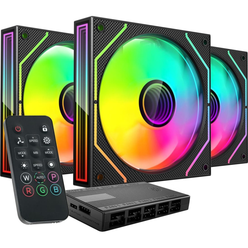 Tacens Mars Gaming MF3DPROKIT datora dzesēšanas sistēma Datora korpusa ventilators 12 cm melns