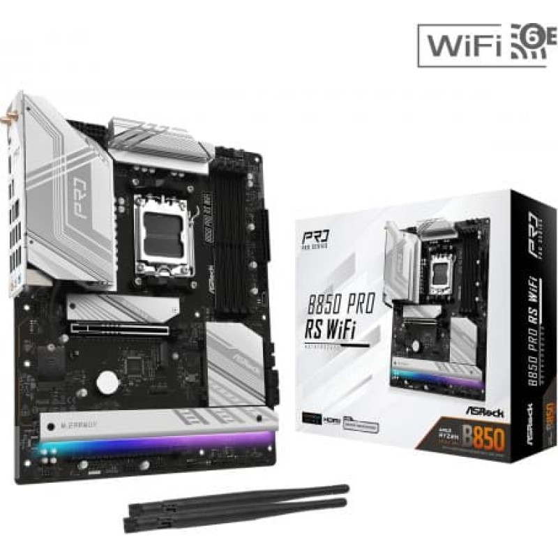 Asrock Motherboard B850 PRO RS WIFI AM5 4DDR5 ATX