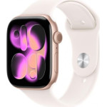 Apple Watch Series 11 GPS+Cellular 46mm Rose Gold Aluminium Case with Light Blush Sport Band - M/L