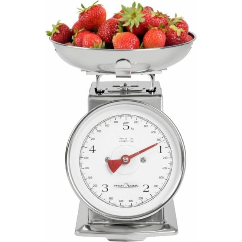 Proficook PC-KW 1247 Nerūsējošā tērauda virtuves svari, novietojami uz darba virsmas, mehāniskie