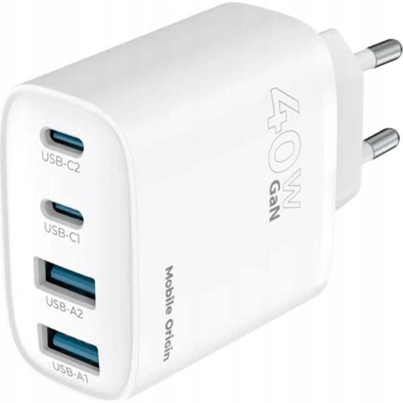 Mobile Origin Ładowarka Mobile Origin 40W GaN Wall Charger PW22 - 2x USB-C + 2x USB-A