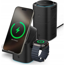 Spigen Ładowarka Spigen Essential EF223MS Qi2 Rotary Magnetic - Ładowarka indukcyjna MagSafe 3w1 do iPhone, AirPods i Apple Watch 15W (Black)