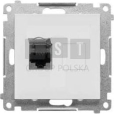 Kontakt-Simon T61E.01/114 Simon 55 Gniazdo komputerowe pojedyncze RJ45 kat. 6, ekranowane z przesłoną przeciwkurzową (moduł) Jasnoszary mat T61E.01/114
