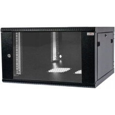 Sabaj Szafa wisząca RACK 19 cali 6U/600mm drzwi przeszklone otwierane boki RAL 9005 BOCK-019-060-600-C