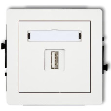 Karlik DECO Mechanizm ładowarki USB pojedynczej, 5V, 1A, biały mat 25DCUSB-1