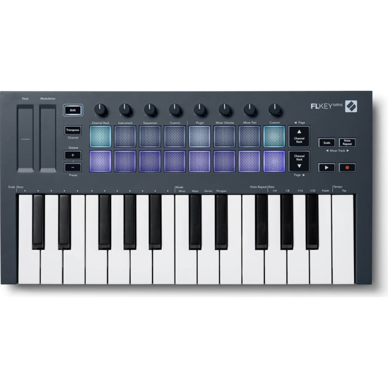 Novation FLKEY Mini - MIDI klaviatūra, kas paredzēta FL Studio programmatūrai, 25 taustiņi.