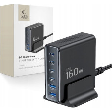 Tech-Protect Ładowarka sieciowa Tech-Protect DC160W-GAN 6-port Desktop Charger PD 160W / QC3.0 Black