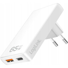 Logilink Ładowarka LogiLink Logilink USB adapter sieciowy 1xUSB-A, 1xUSB-C, 65W biały