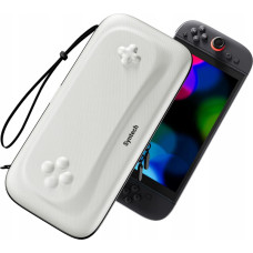 Mimd Twardy Sztywny Pokrowiec Futerał Etui Walizka Case Do Nintendo Switch 2 / G11 Biały / Złamana Biel Z Czarnym Paskiem