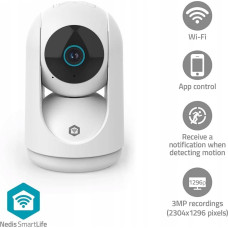 Nedis Kamera IP Nedis SmartLife Wewnętrzny Kamera | 3MP Full HD 1296p | Pan tilt