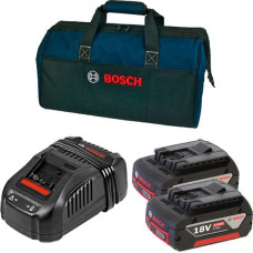 Bosch Zestaw dwóch akumulatorów 18V 5Ah z ładowarką w torbie (0615990J27)