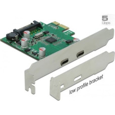 Delock Kontroler Delock PCIe 2.0 x1 - 2x USB-C 3.2 Gen 1 (90493)