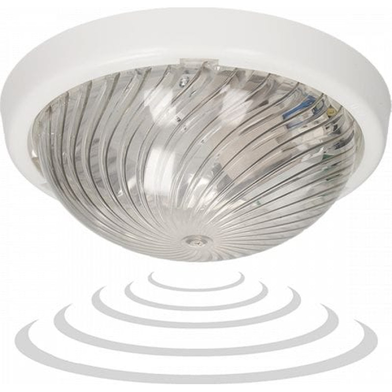 Orno 7070T-ALFA/MS/PL, oprawa oświetleniowa z mikrofalowym czujnikiem ruchu, 75W, E27, IP44, IK10, poliwęglan przeźroczysty