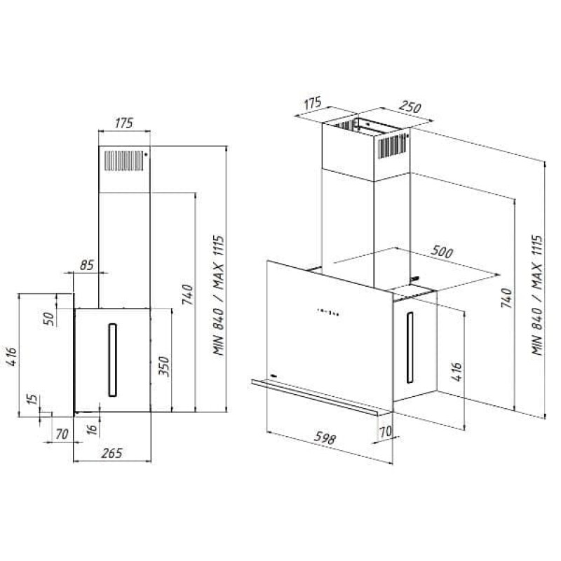 Akpo HOOD AKPO WK-9 VERON PRO 60 BLACK PAINTED