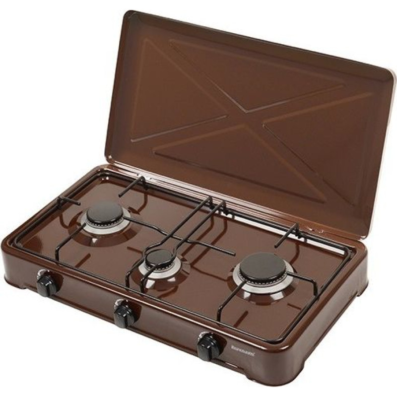 Ravanson K-03BR Adjustable gas cooker 3 burners brown