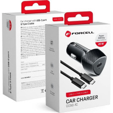 Forcell Ładowarka ForCell FORCELL F-ENERGY Carbon CC50-1C ładowarka samochodowa Typ C + kabel Typ C do Typ C PD 3A 20W czarna