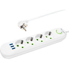 Blow 98-223# Przedłużacz sieciowy ps-420 4-gniazda 3xusb 2m biały 2x1mm