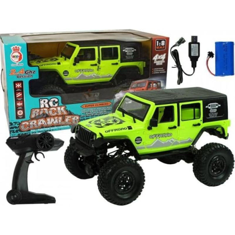 Lean Sport Auto Terenowe Rock Crawler 2.4 GHz Zielone Amortyzatory 4x4