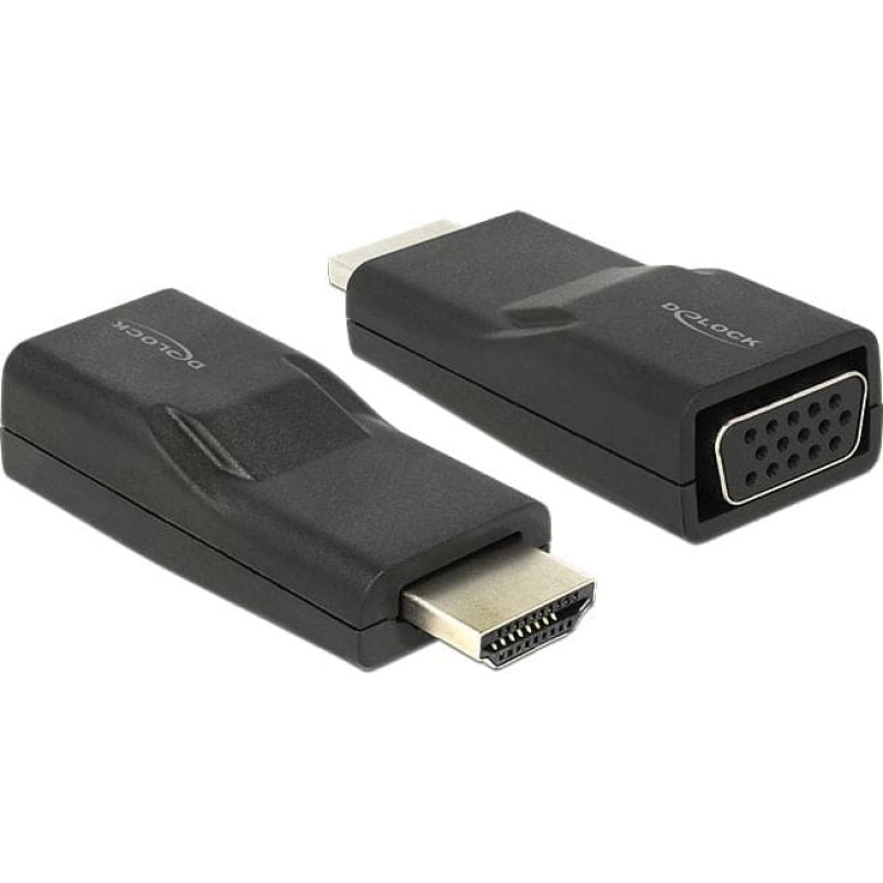 Delock Adapter AV Delock HDMI - D-Sub (VGA) czarny (65655)