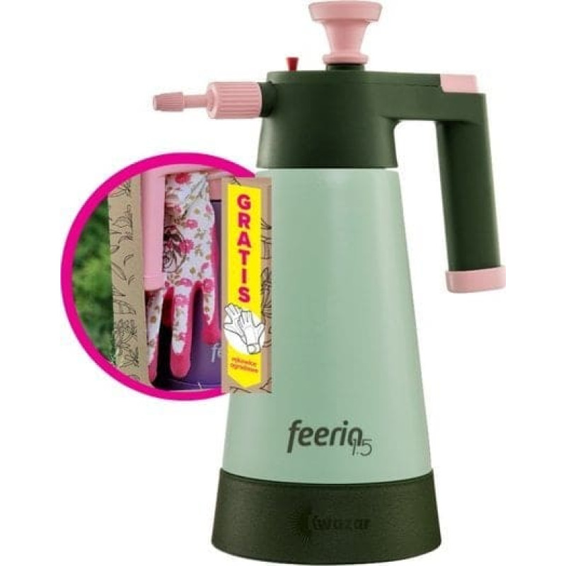 UN OPRYSKIWACZ FEERIA POJEMNOÅÄ 1.5L MIÄTA Z RÄKAWICZKMI