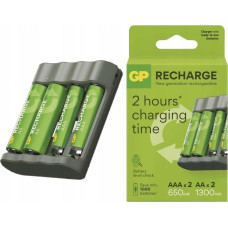 GP Ładowarka Recharge B441 + 2x AA Recharge 2100 mAh + 2x AAA Recharge 800 mAh