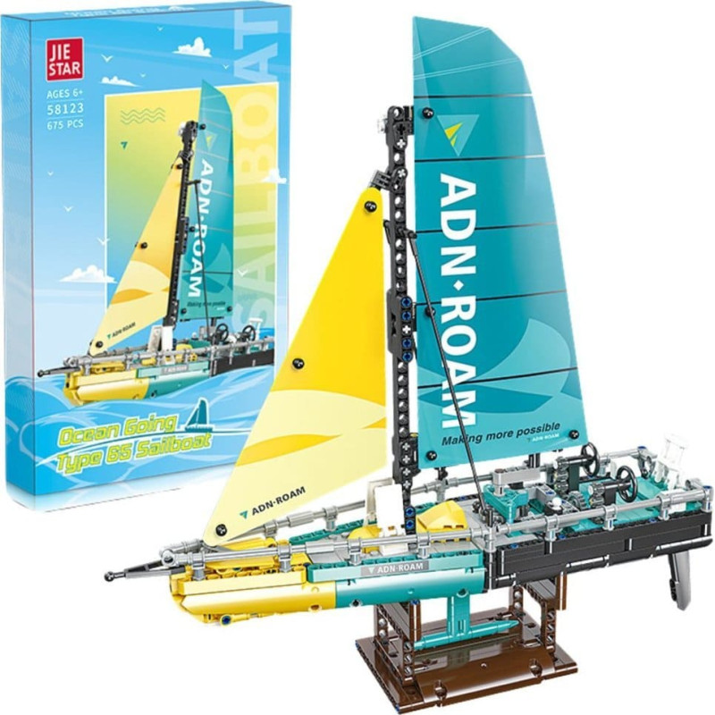 Leantoys Klocki Konstrukcyjne Żaglówka Łódź Type 65 Model 675el