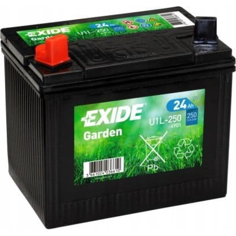 Exit Akumulator Kwasowy/Rozruchowy EXIDE 12V 24Ah 250A L+ Bezobsługowy 197x132x186mm Uruchomiony U1L 4901