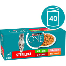 Purina ONE STERILCAT wołowina,kurczak,łosoś,indyk 40x85g