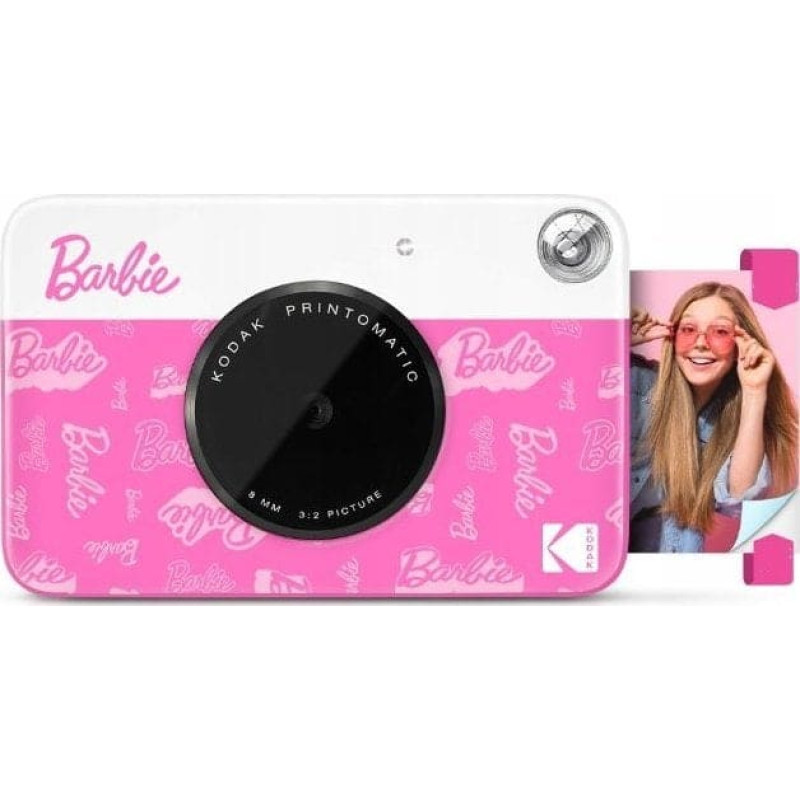 Kodak Aparat Natychmiastowy 5mp + Wkład Papier 5szt. Różowy / Barbie Kodak Printomatic