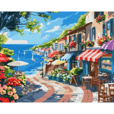 Norimpex Malowanie po numerach - Nadmorskie miasto 40x50cm