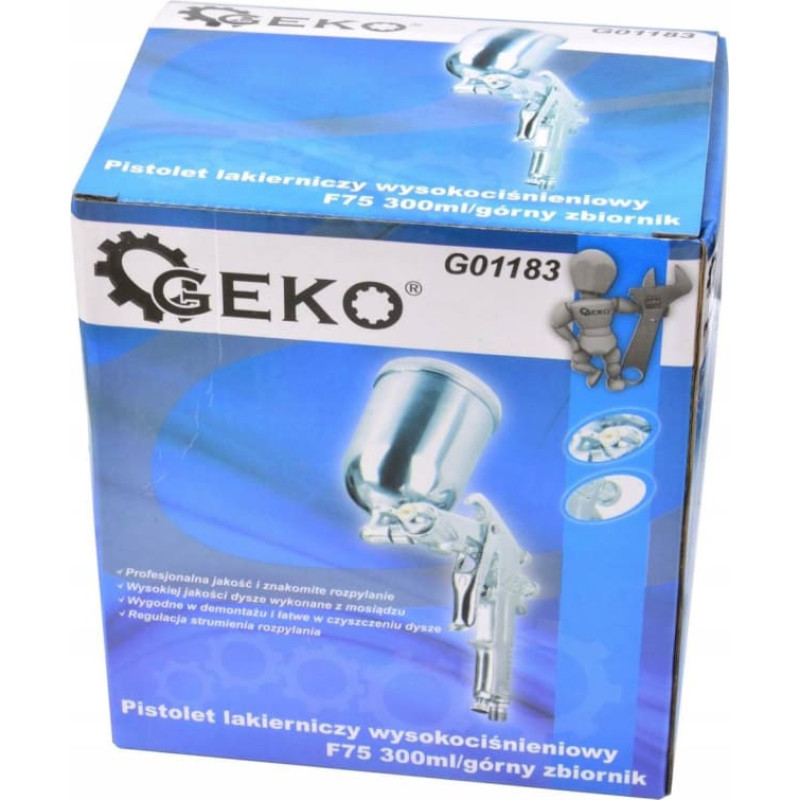 Geko Pistolet lak. wysokociśn. F75 300ml/górny zb. (20)
