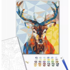Brushme Malowanie po numerach BRUSHME, 40x50 cm, jeleń w kalejdoskopie, 1 szt., w pudełku