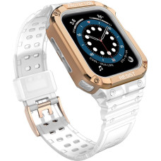 Hurtel Protect Strap Band opaska z etui do Watch 7 / 6 / 5 / 4 / 3 / 2 / SE (45 / 44 / 42mm) obudowa pancerny pokrowiec na zegarek różowy