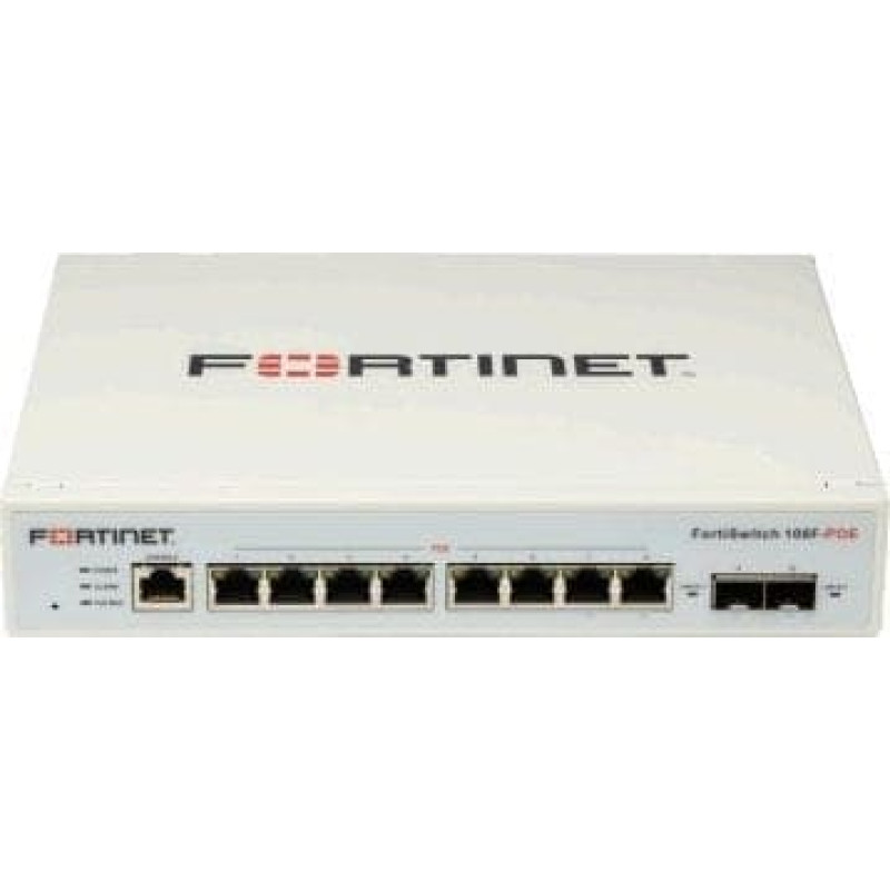 Fortinet Switch Fortinet FORTINET FS-108F L2 Switch - 8 x GE RJ45 jungtys 2 x GE SFP Fanless 12V/3A power adapter of input voltage 100