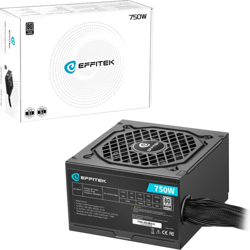 Super Flower EFFITEK Netzteil 750W Silver ATX 3.1, PCI 5.1